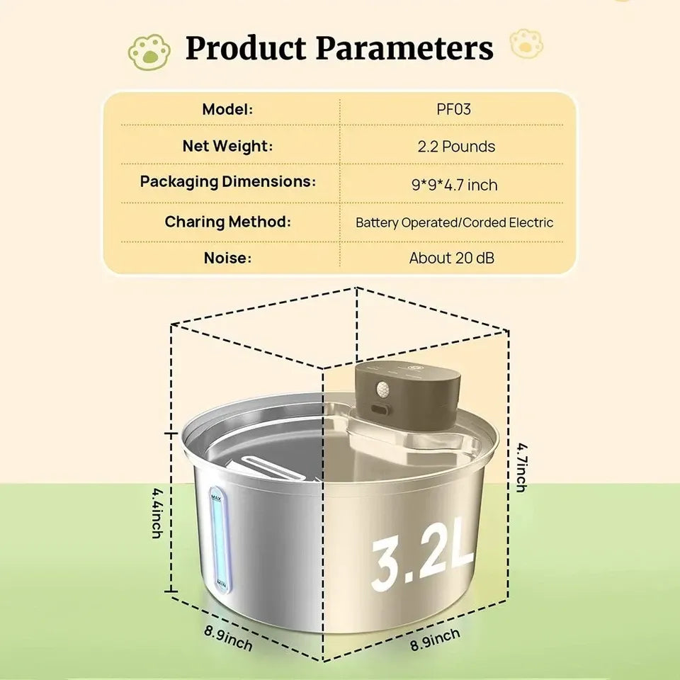 🐾 Petopia Wireless Water Fountain for Dogs & Cats