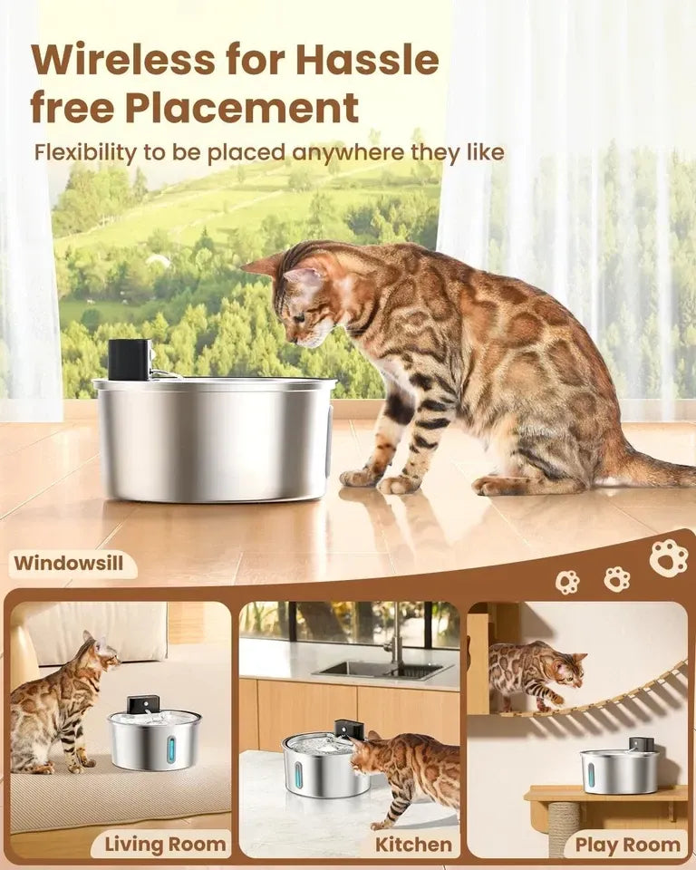🐾 Petopia Wireless Water Fountain for Dogs & Cats